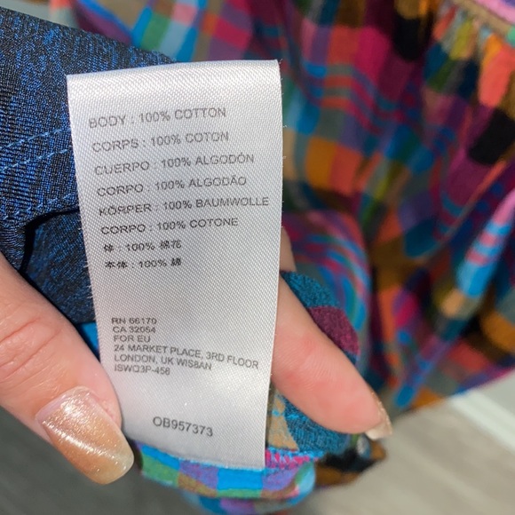 Maeve by Anthropologie - Multicolored Plaid Short Sleeve Button-Up Blouse - Picture 8 of 8